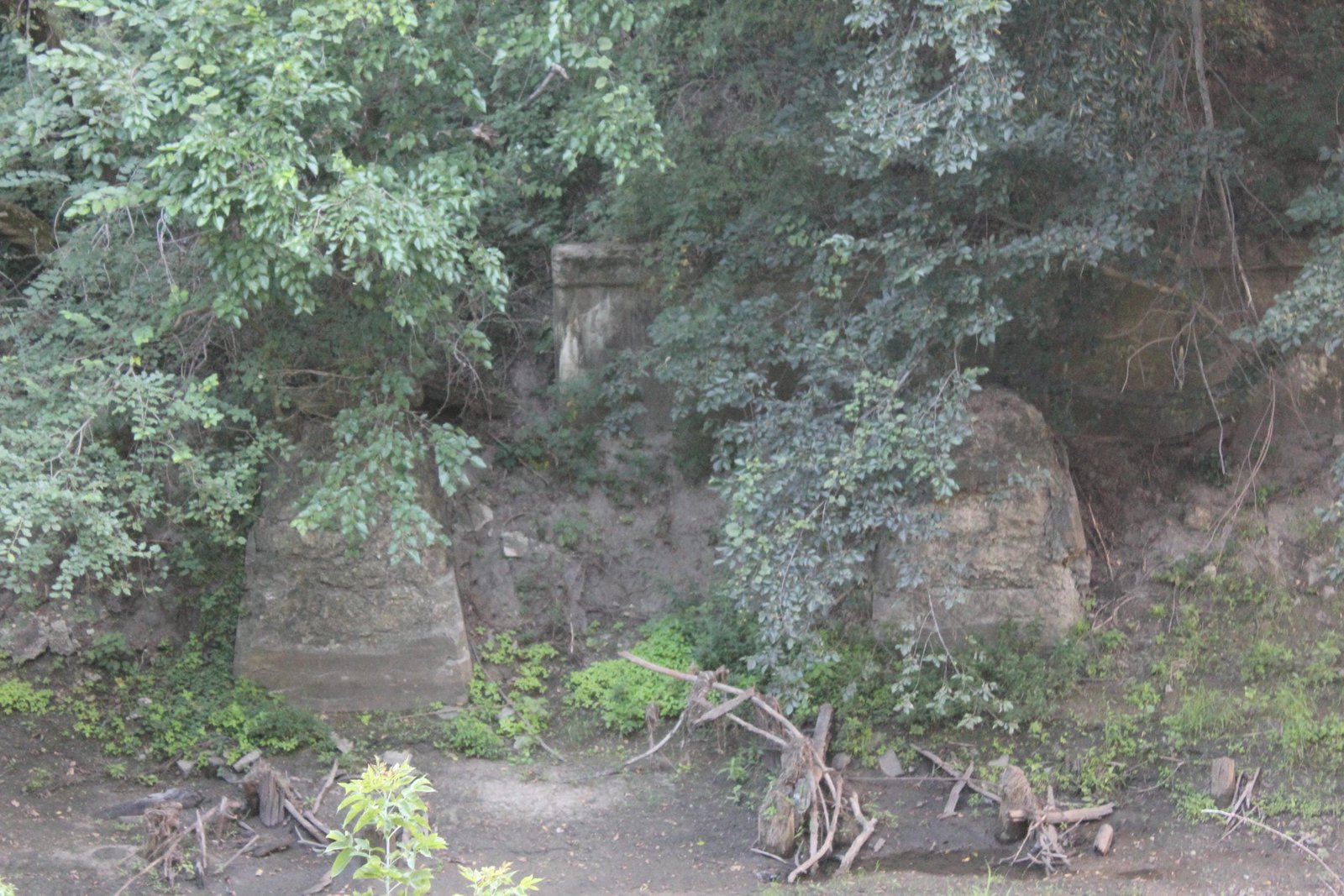 Footings from previous bridge